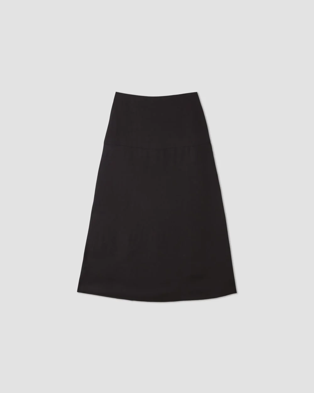 The Hammered Satin Slip Skirt | Black (5)