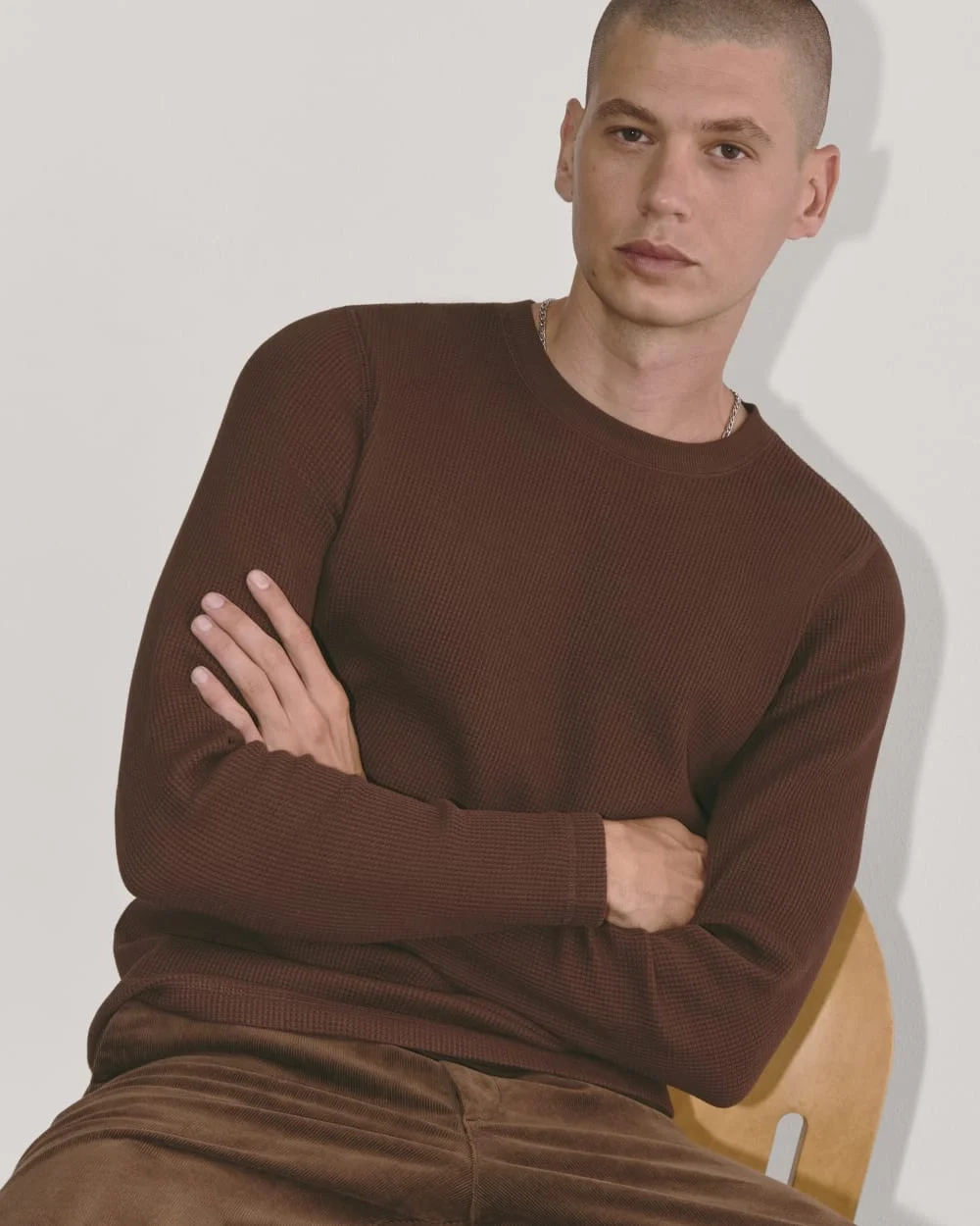 The Waffle Long-Sleeve Crew | Dark Mahogany (4)