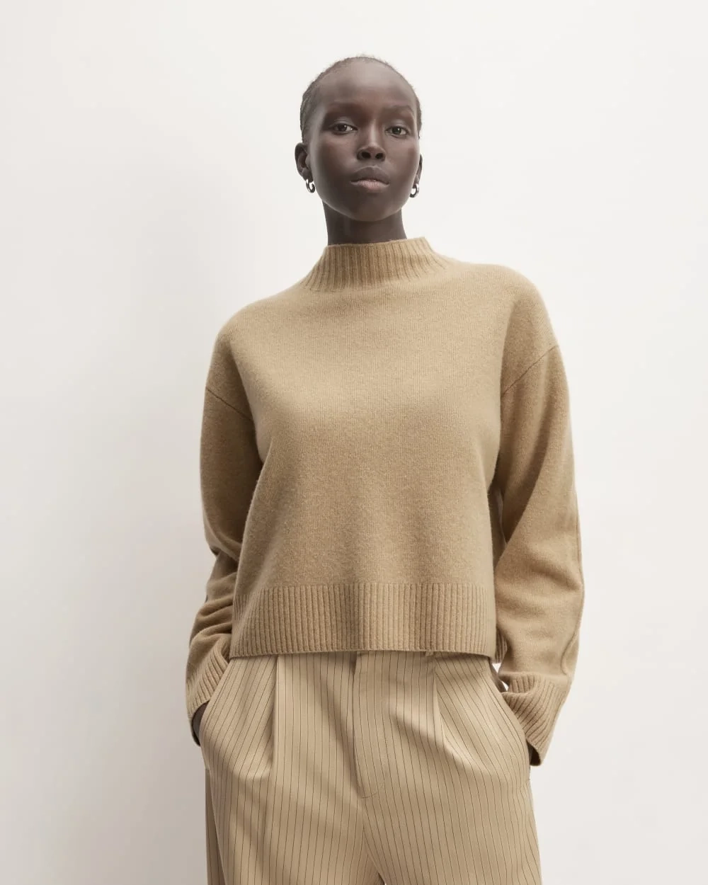 The Good Merino Wool Mockneck Sweater | Light Camel