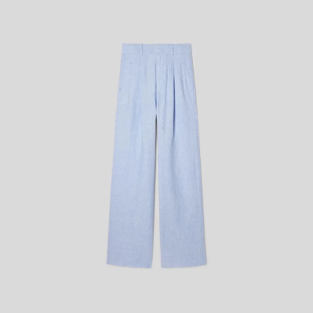 The Linen Way-High® Drape Pant  | Light Blue (2)