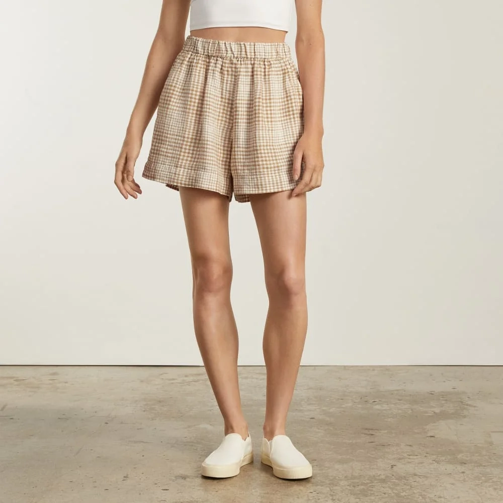 The Linen Boxer Short | Iced Coffee Grid (3)