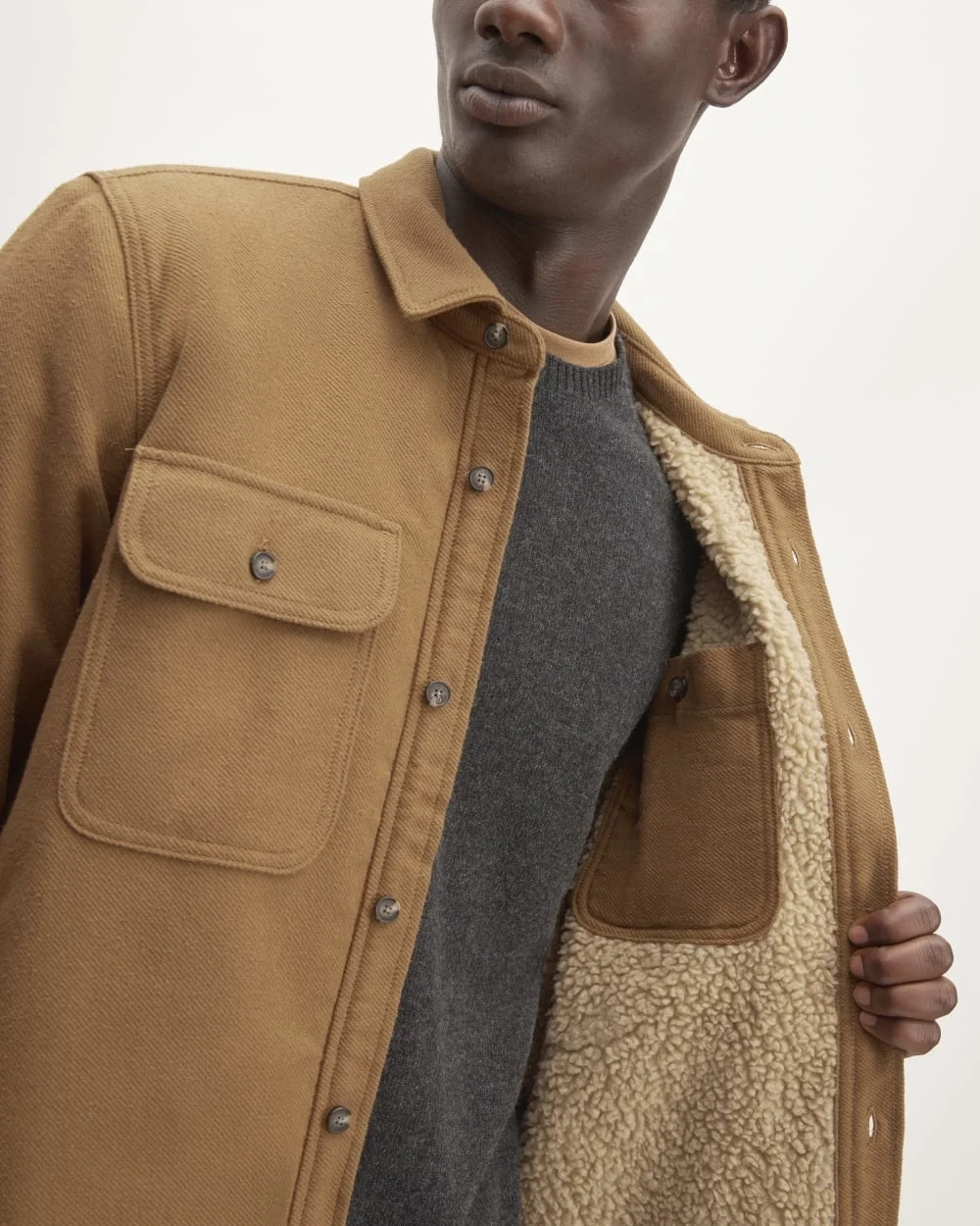 The ReNew Fleece-Lined Heavyweight Overshirt | Toasted Coconut (3)