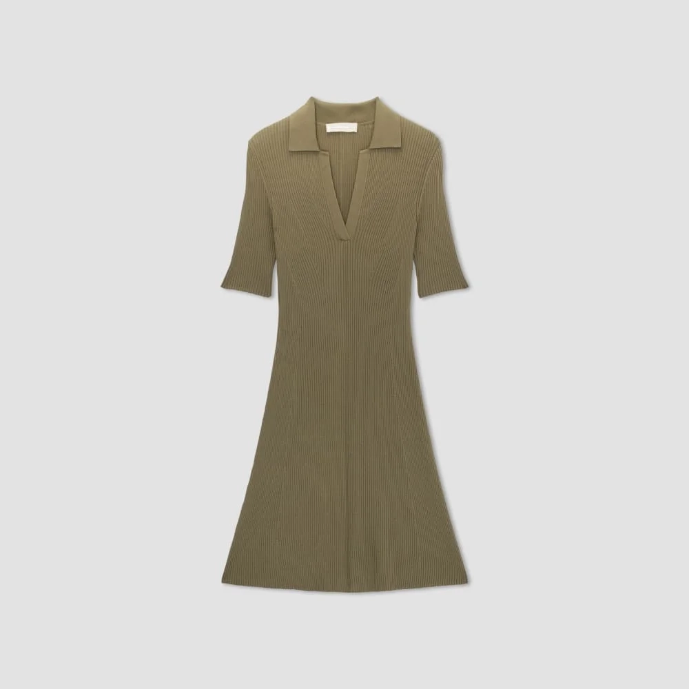 The Ribbed Short-Sleeve Polo Dress | Kalamata (3)