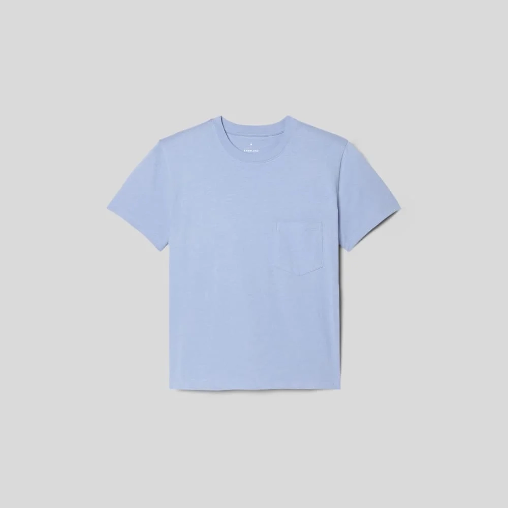 The Box-Cut Tee in Essential Cotton | Periwinkle | Pocket (3)