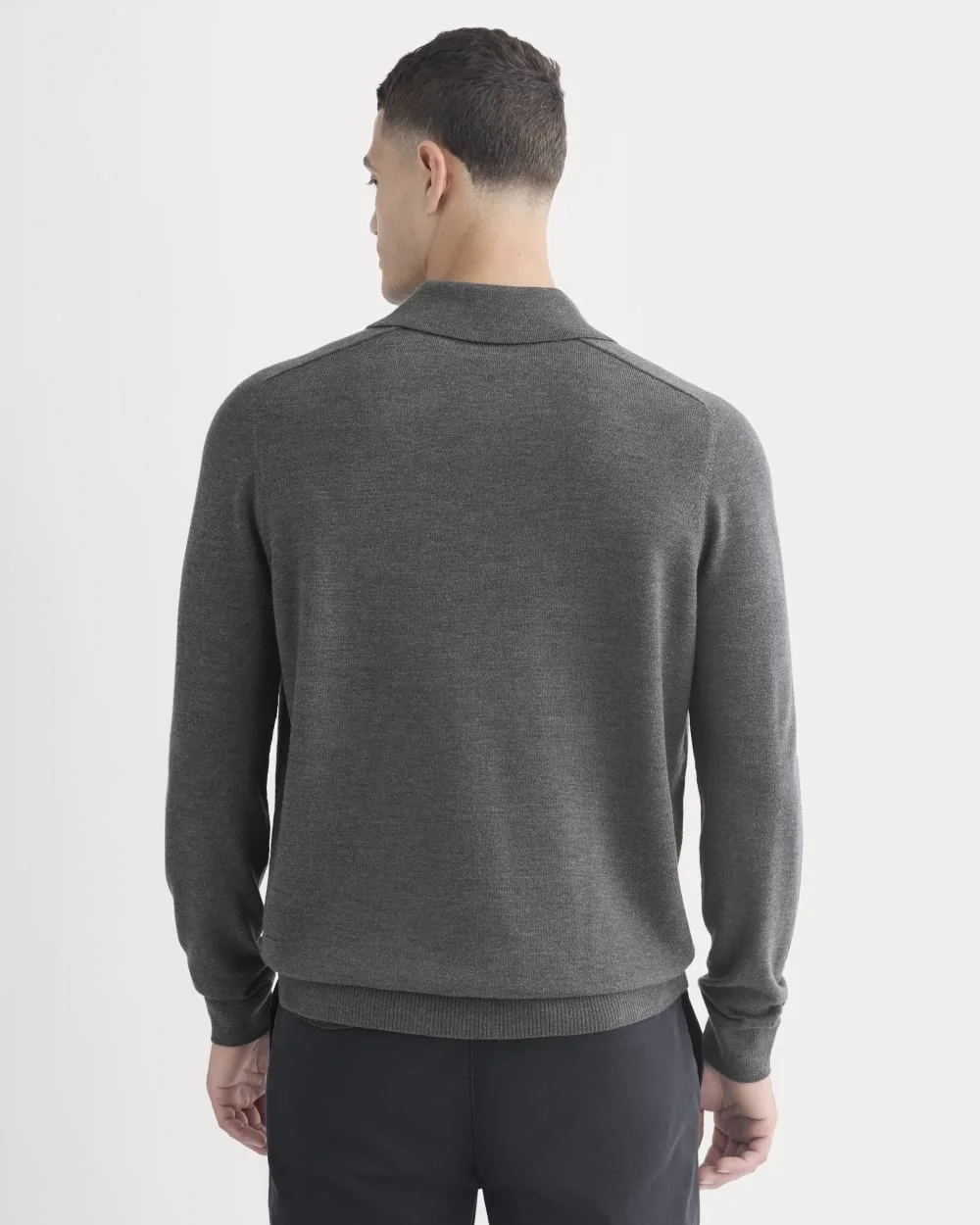 Ultrasoft Polo Sweater | Heather Mid Charcoal (3)