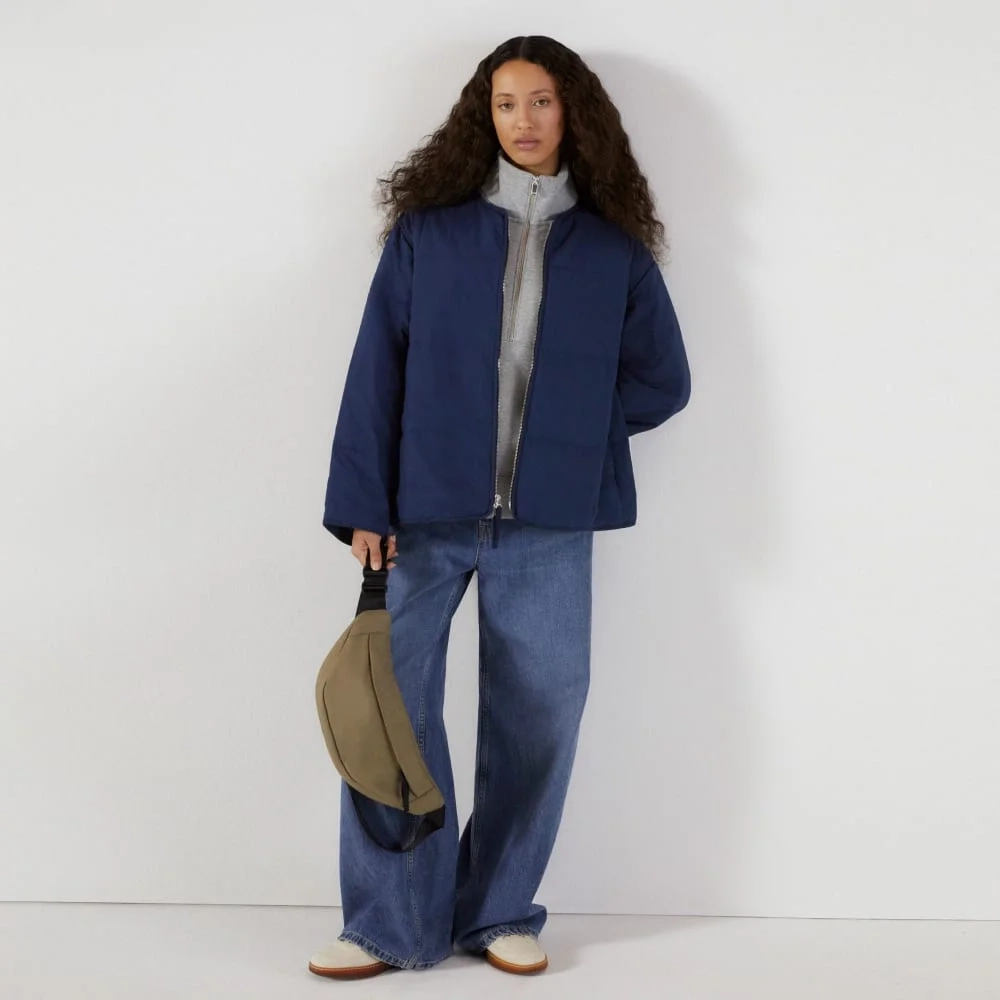 The Quilted Cotton Liner | Navy (6)