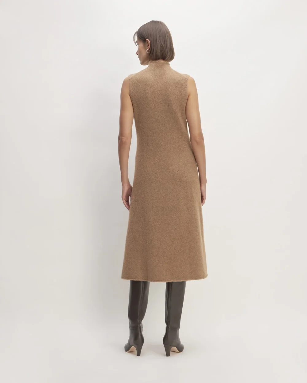 The Cozy-Stretch Sleeveless Midi Dress | Heathered Toasted Coconut (4)