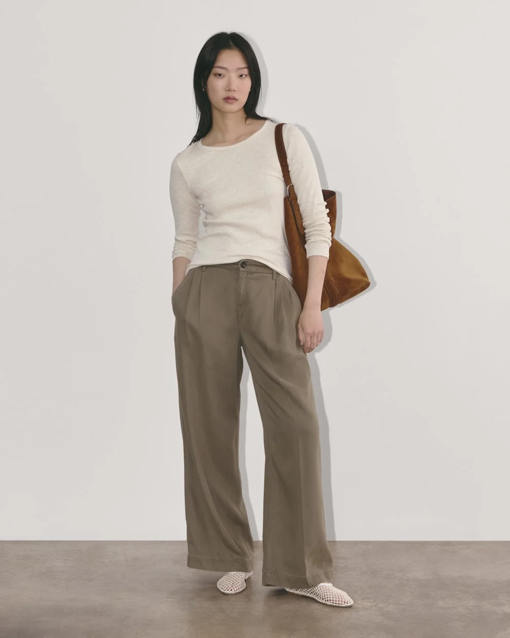 The Luxe Rib Long-Sleeve Crew | Heathered Oat (5)