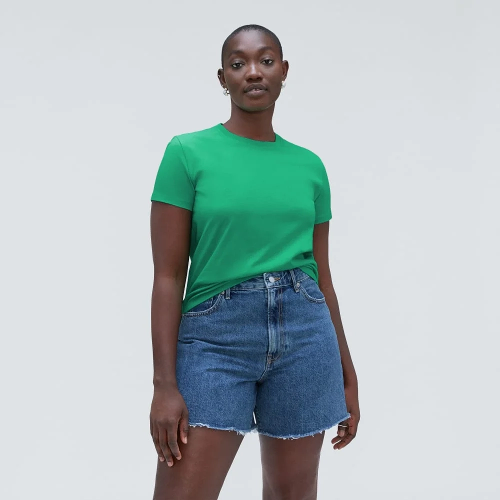 The Box-Cut Tee in Essential Cotton | Bright Jade | No Pocket (3)