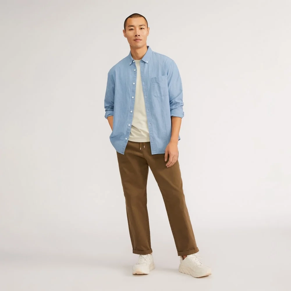 The Relaxed Organic Chambray Shirt  | Mid ReChambray (2)