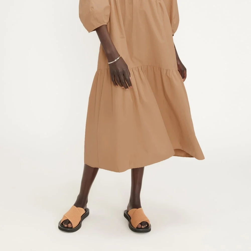 The Poplin Tiered Dress | Caramel (4)