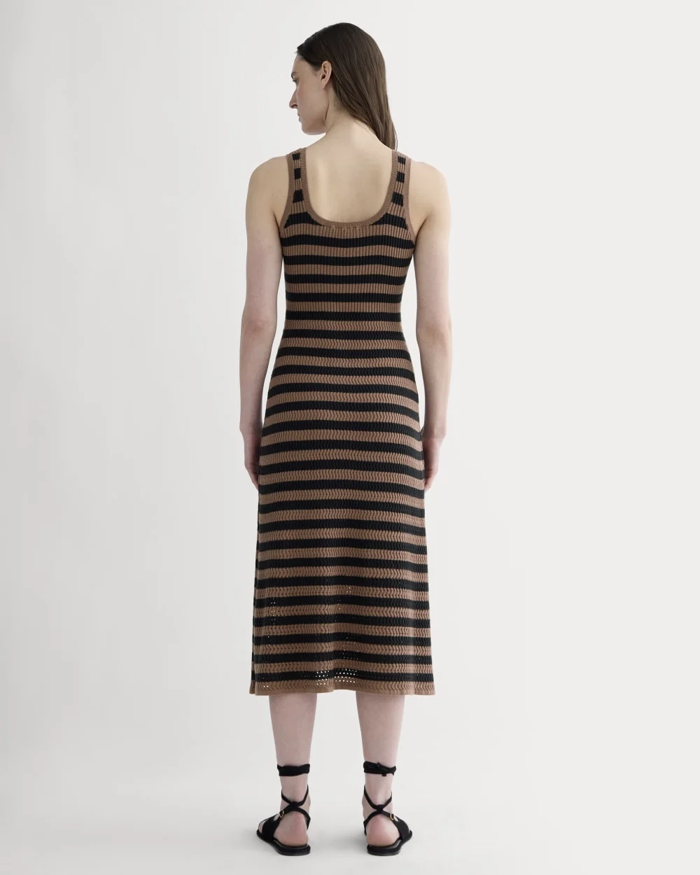The Crochet Knit Tank Dress | Mocha / Black (4)