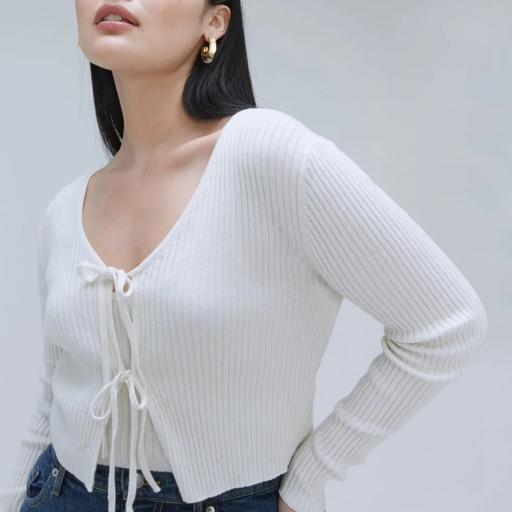 The Cotton-Merino Front-Tie Top | Snowflake (6)