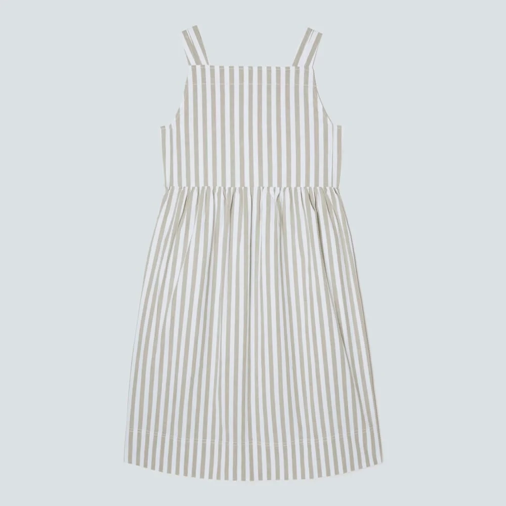 The Seersucker Midi Dress | Nutria / Off-White