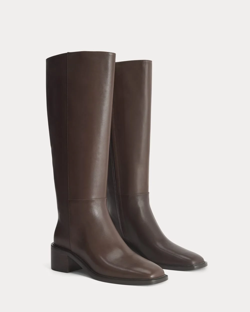 Leather Knee-High City Boot | Deep Brown (3)