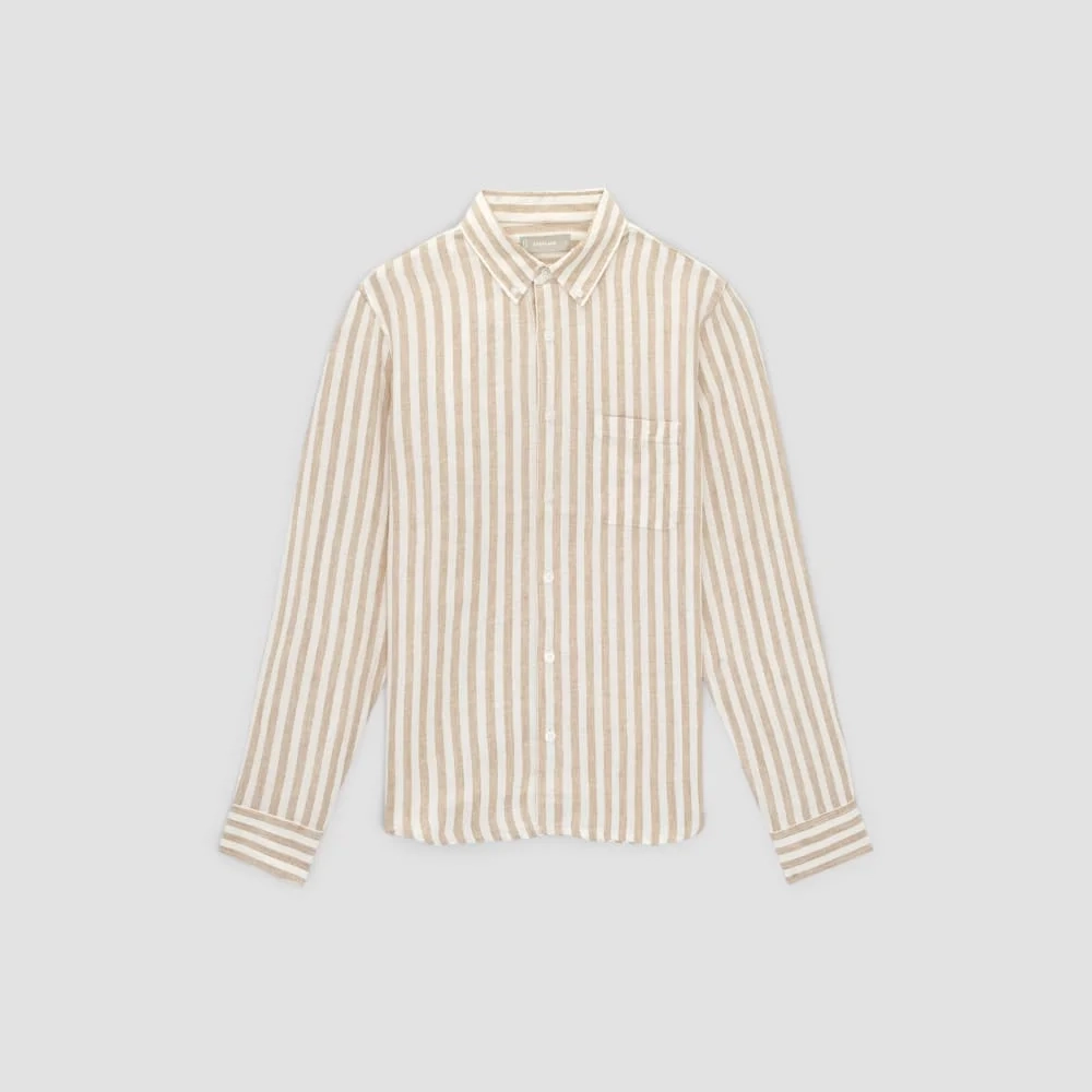The Classic Shirt in Linen | Bone / Caramel (3)