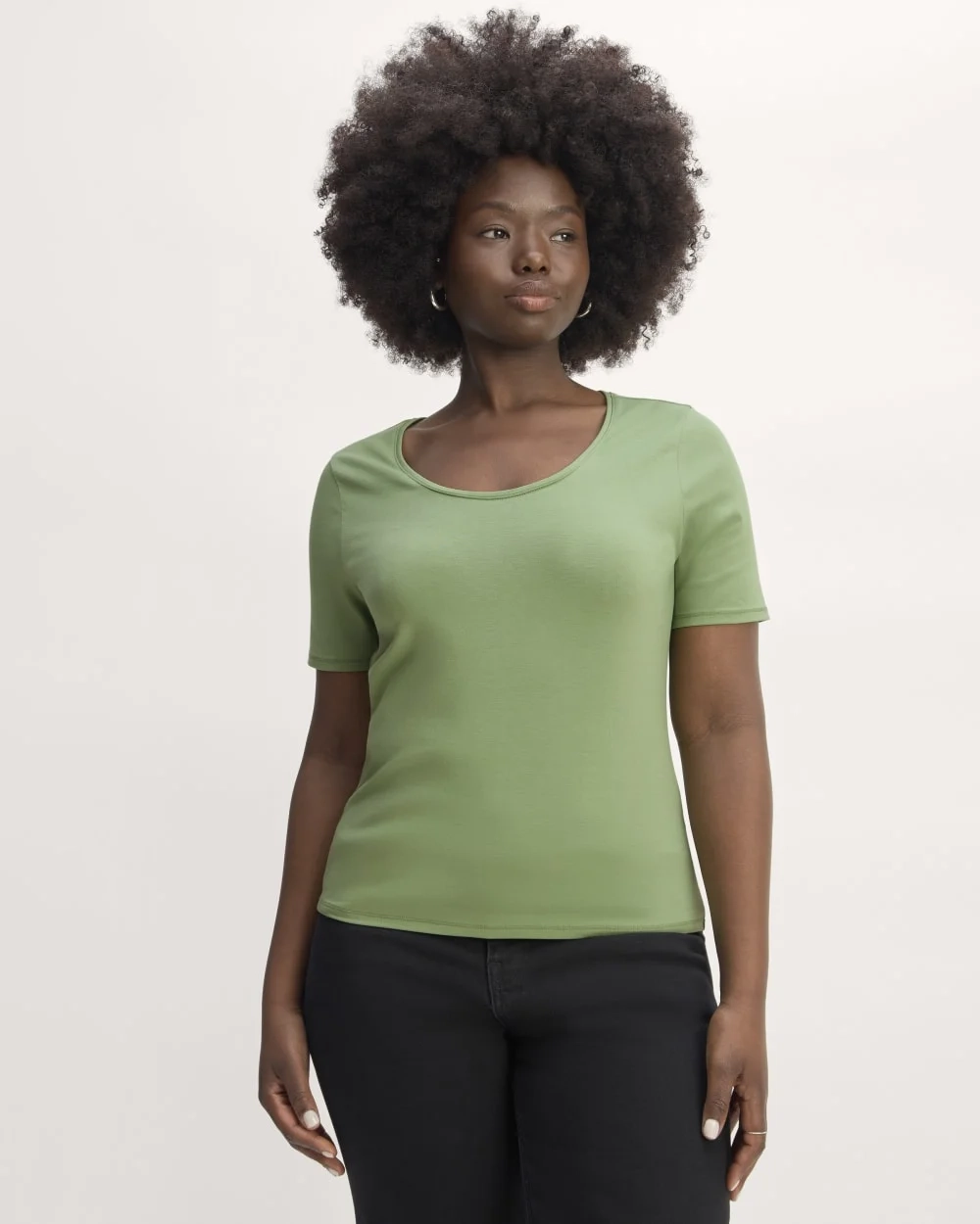 The Form Scoop-Neck Tee | Jade Green (2)