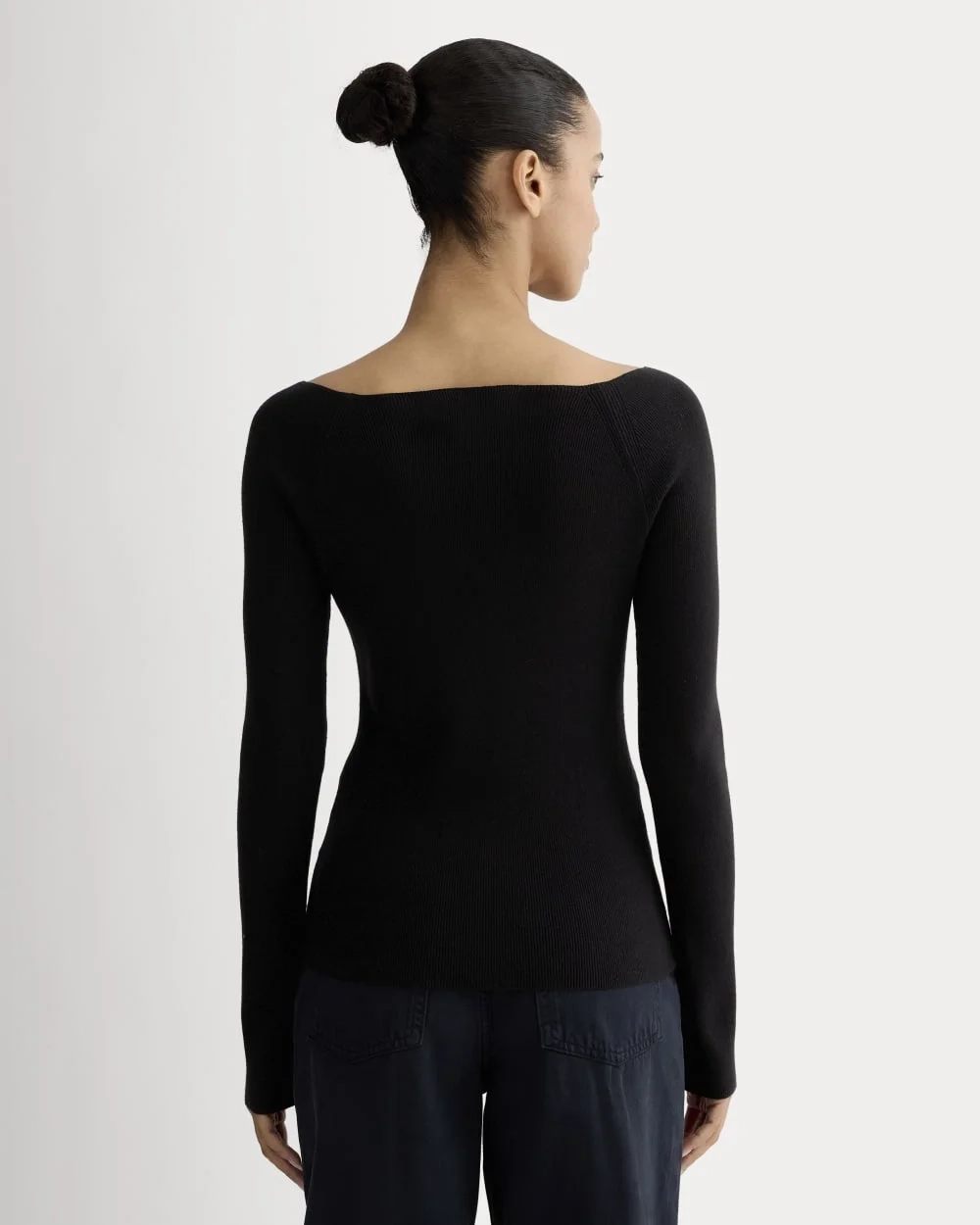 The Knit Boatneck Top | Black (4)