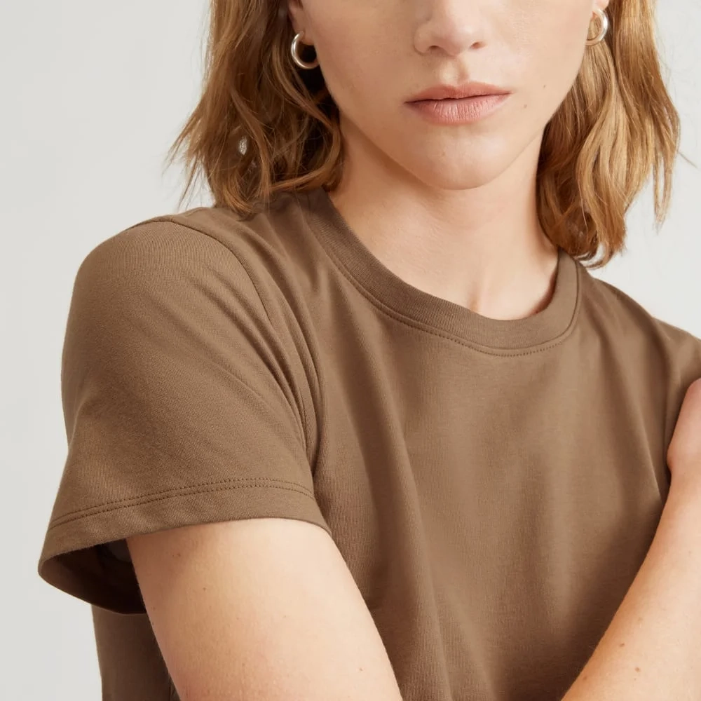 The Box-Cut Tee in Essential Cotton | Toasted Coconut | No Pocket (4)