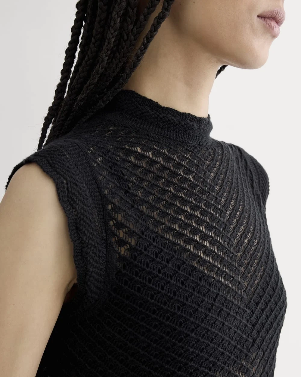 The Lace Knit Tank | Black (3)