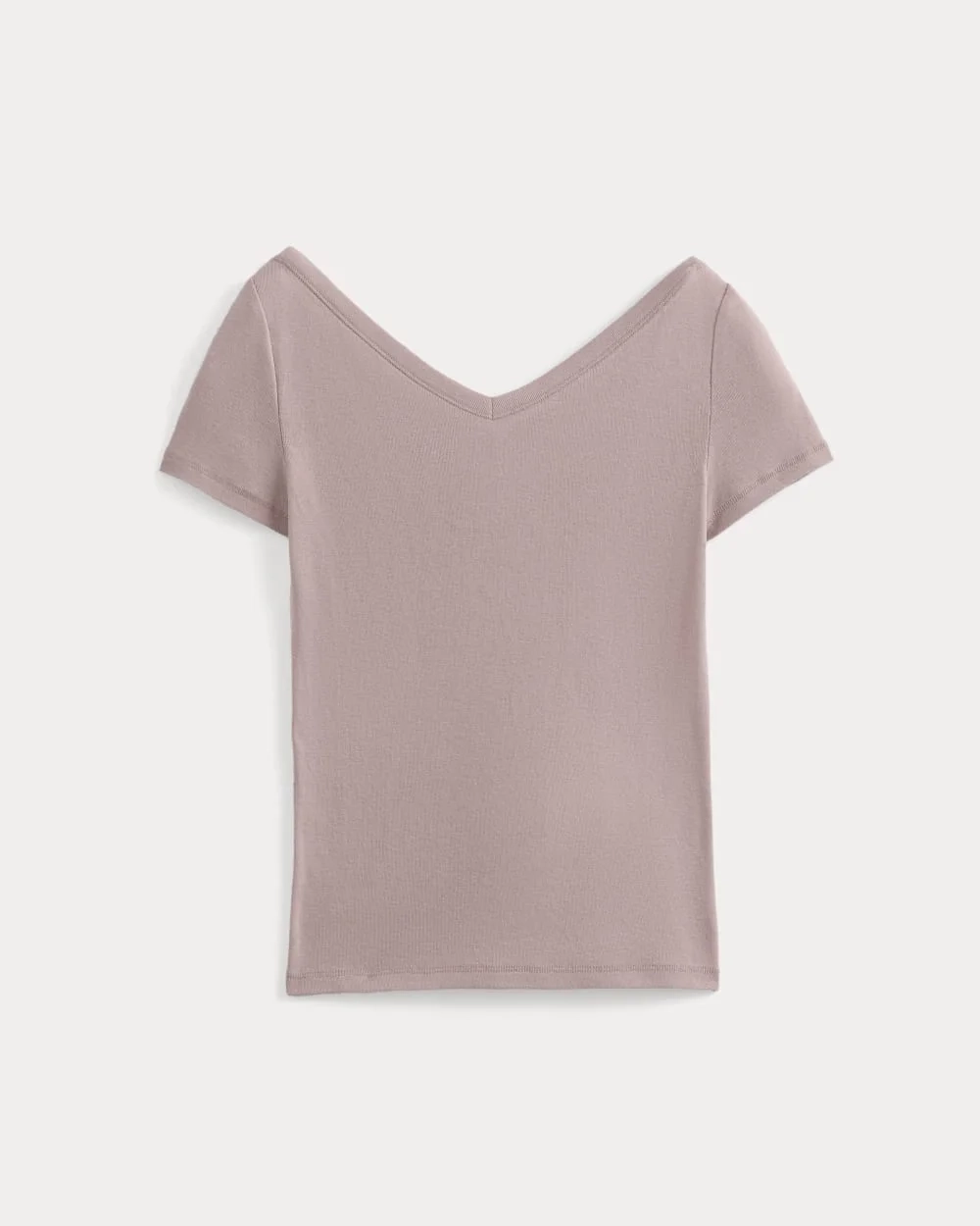 Tissue Short-Sleeve V-Neck Top | Dusty Rose (2)