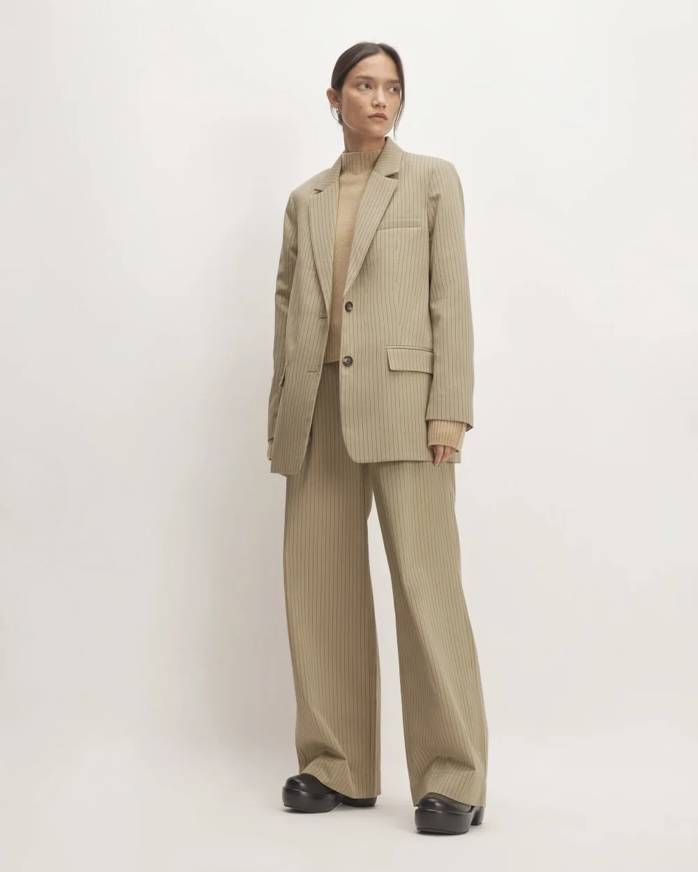 The Oversized Blazer in Buttersmooth | Cornstalk / Black (4)