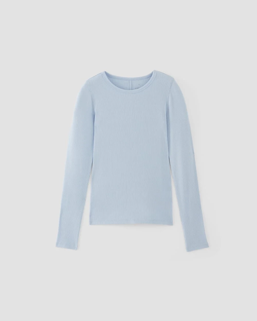 The Luxe Rib Long-Sleeve Crew | Chambray Blue (3)