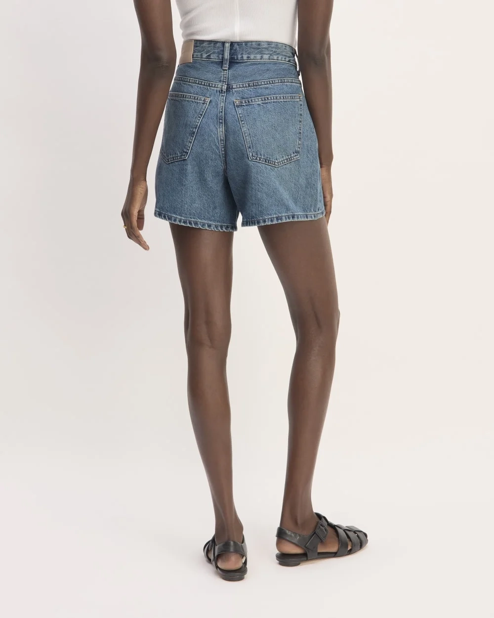 The A-Line Denim Short | Mid Blue (4)