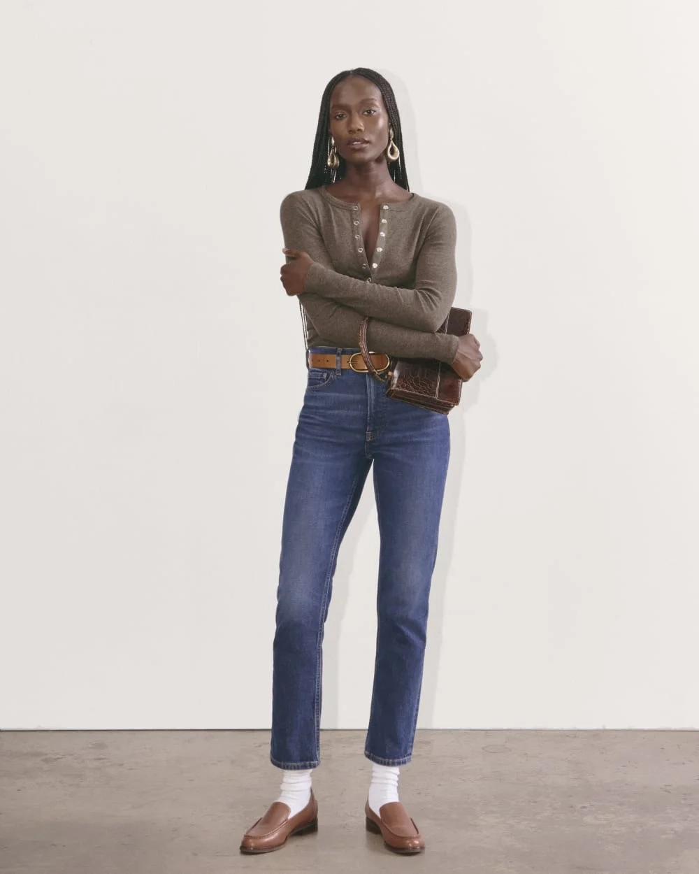 The Luxe Rib Henley | Heathered Fatigue (4)