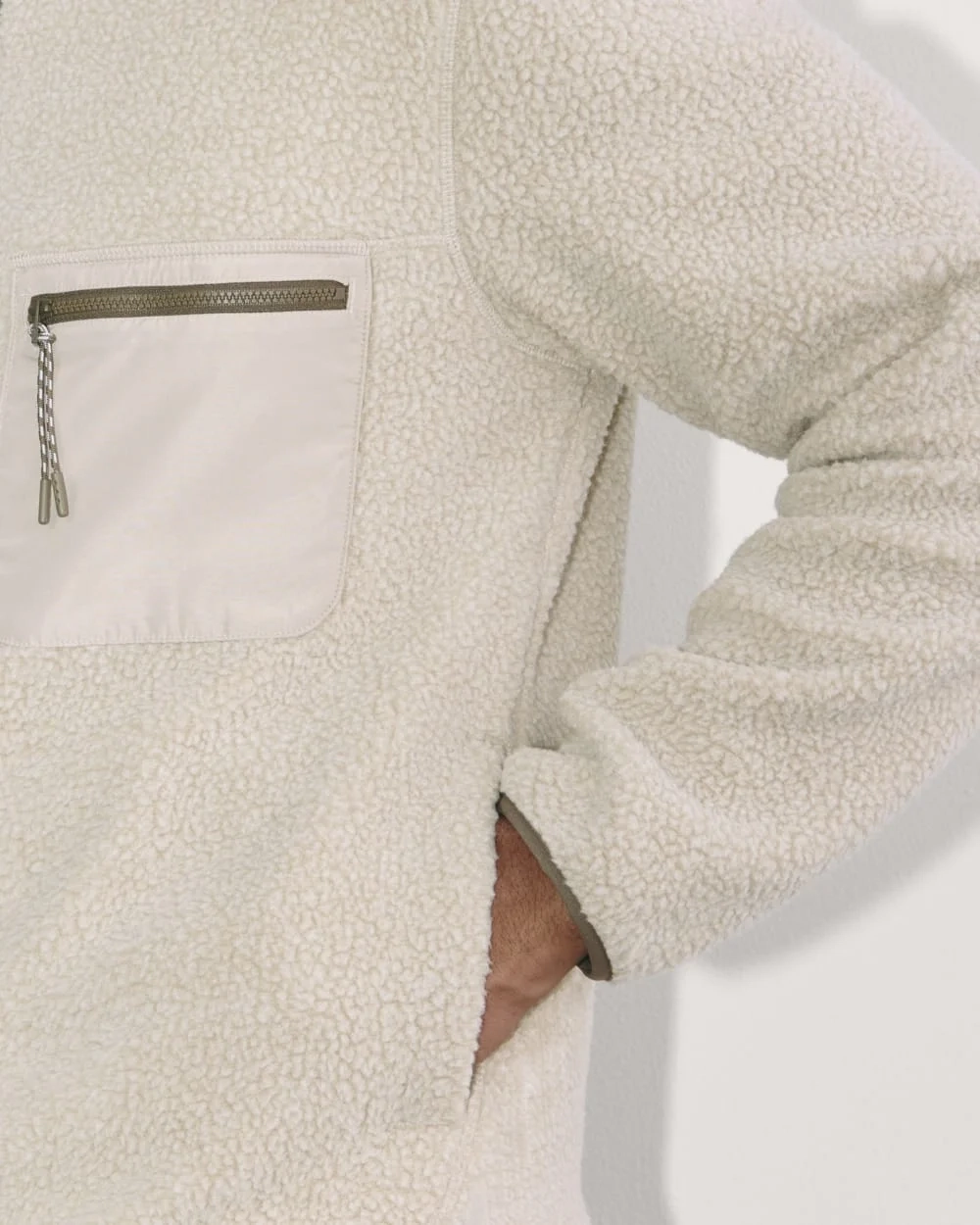 The Teddy Quarter-Zip Fleece | Heathered Oat (4)