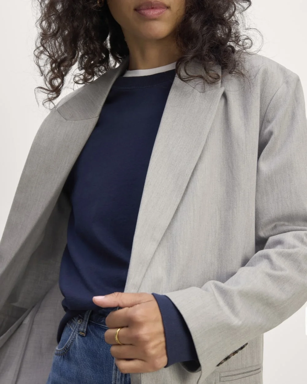 The Double-Breasted Blazer in Buttersmooth | Heather Steel (6)