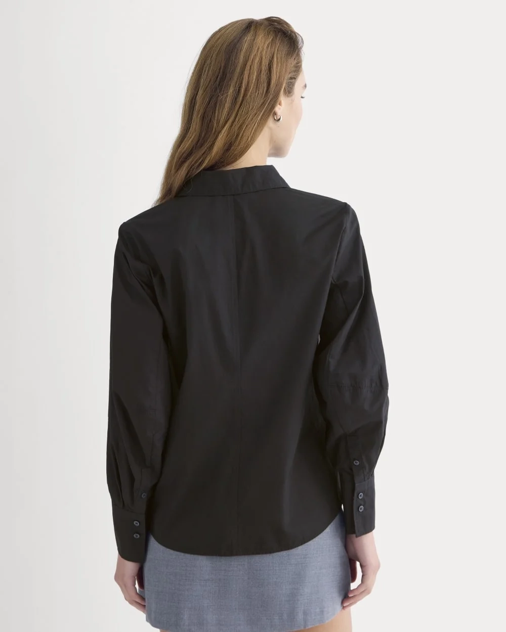 Lantern-Sleeve Shirt in Lightweight Cotton | Black (2)