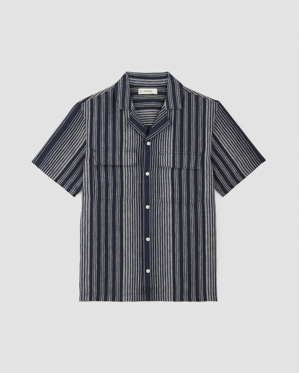 The Resort Shirt in Linen | Navy / Bone (3)