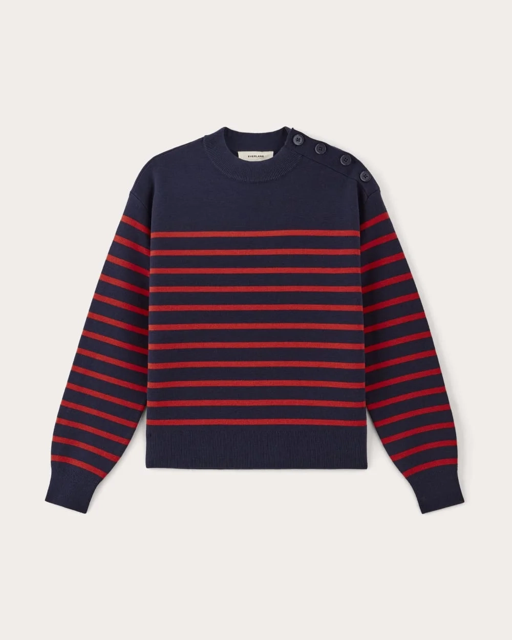 The Mariner Crew Sweater | Navy / Poppy Red (4)