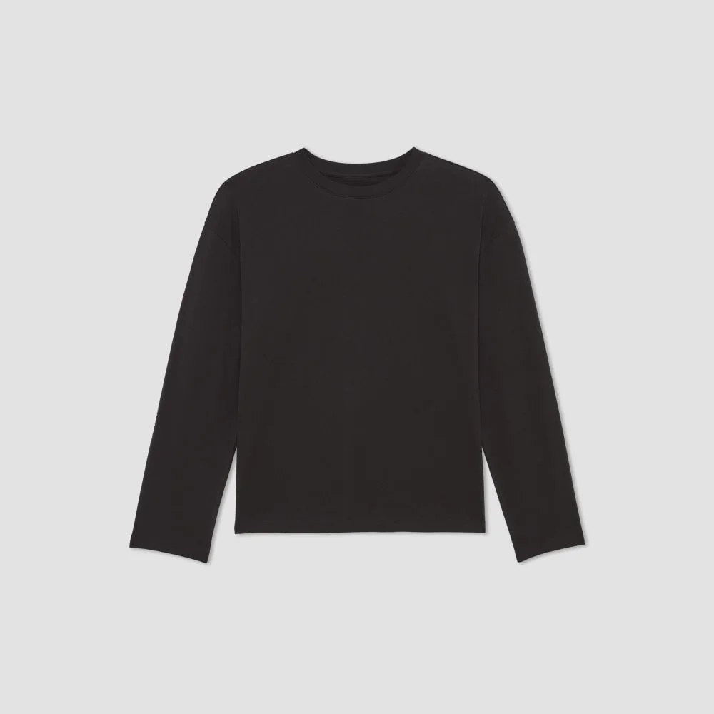 The Organic Cotton Relaxed Long Sleeve Tee | Vintage Black (2)