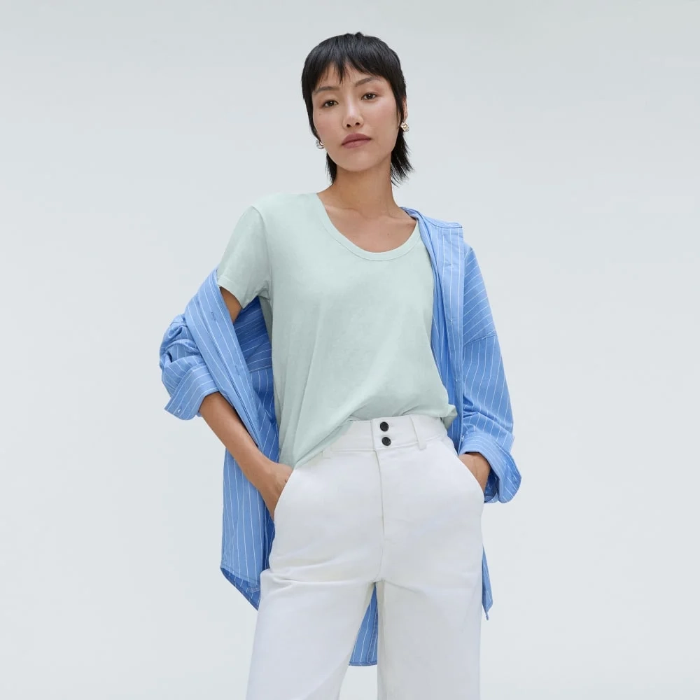 The Air Scoop-Neck Tee | Ice Blue (2)