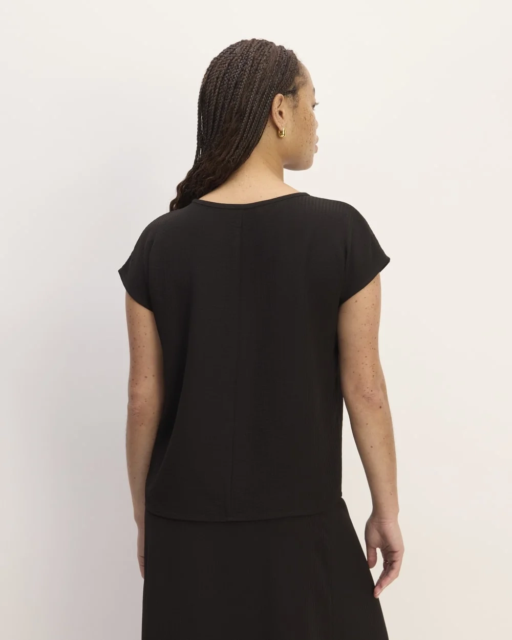 The Mini Jacquard Stripe Top | Black (3)