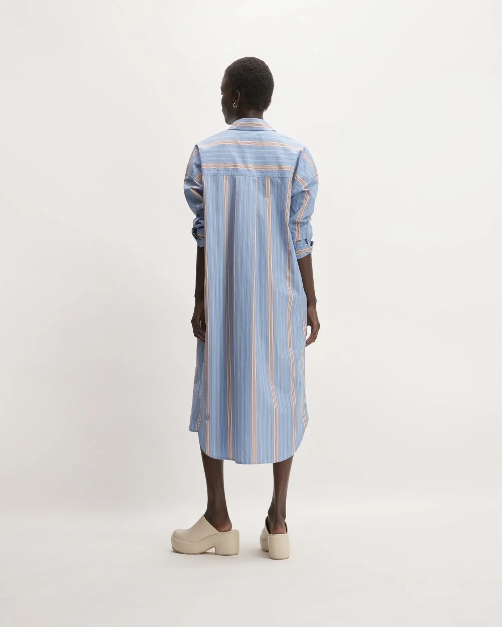 The Midi Cotton Shirt Dress | Parisian Blue / Black / Rusted Red / Bone (3)
