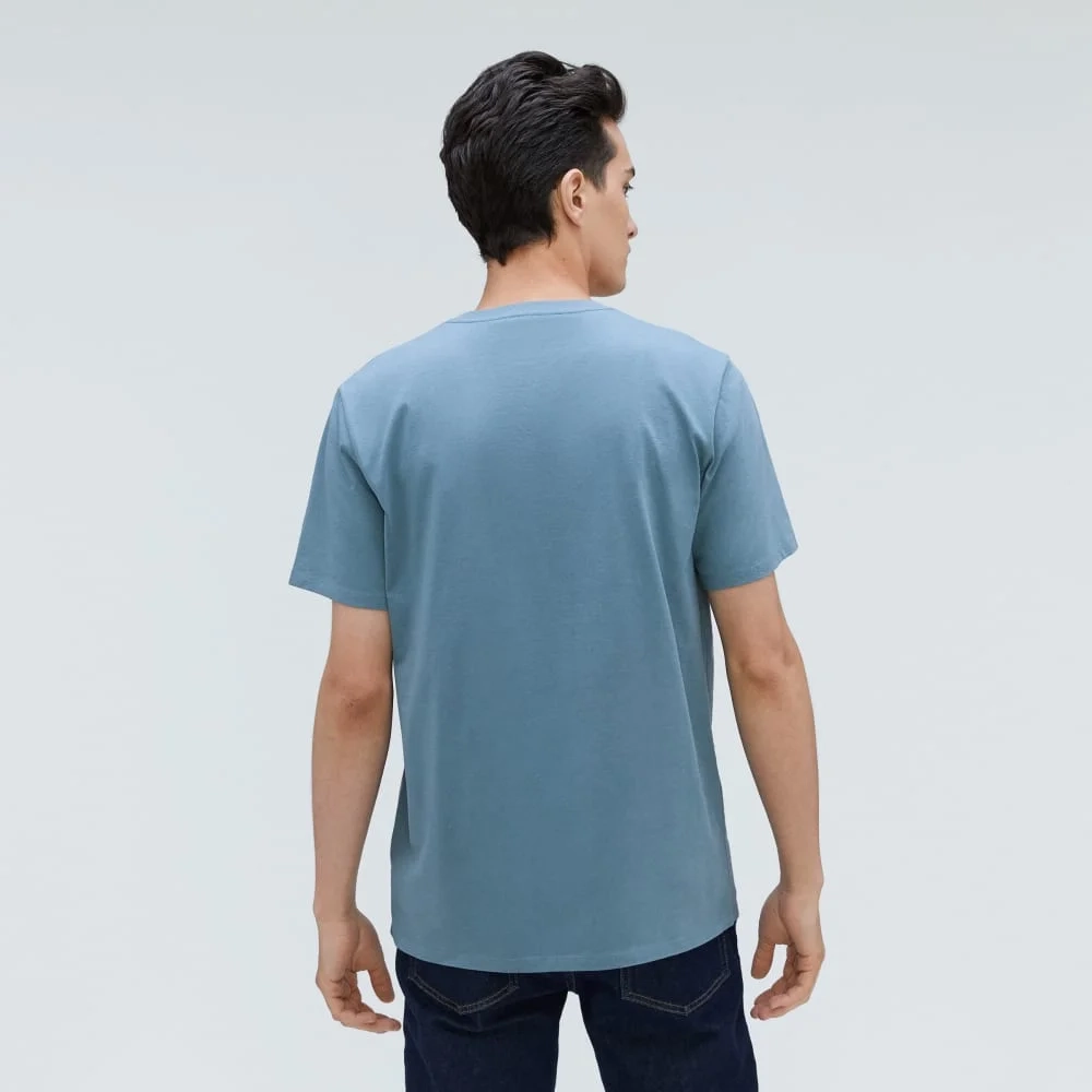 The Organic Cotton V-Neck Tee | Greyish Blue (4)