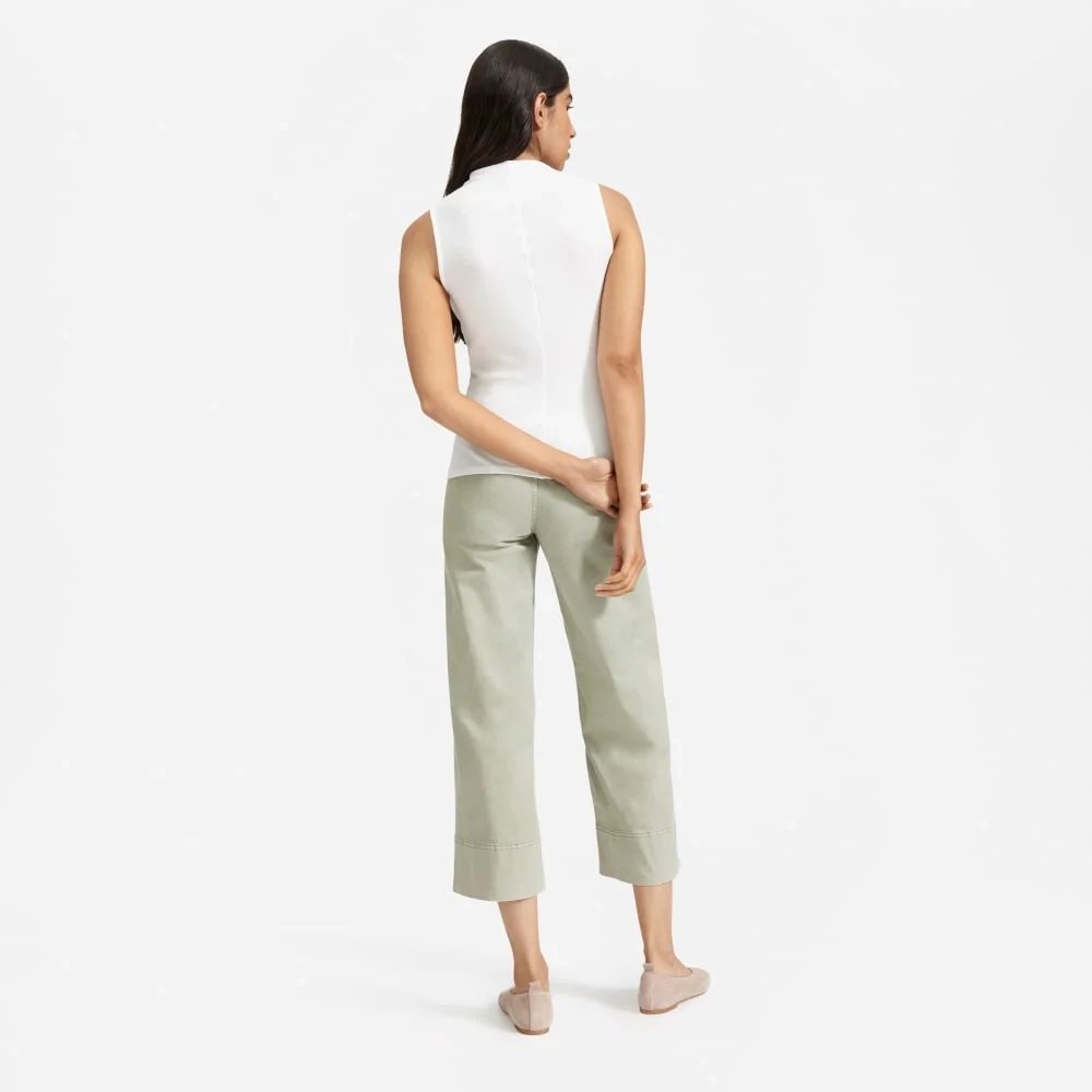 The Pima Micro-Rib Funnel-Neck Tank | White (3)