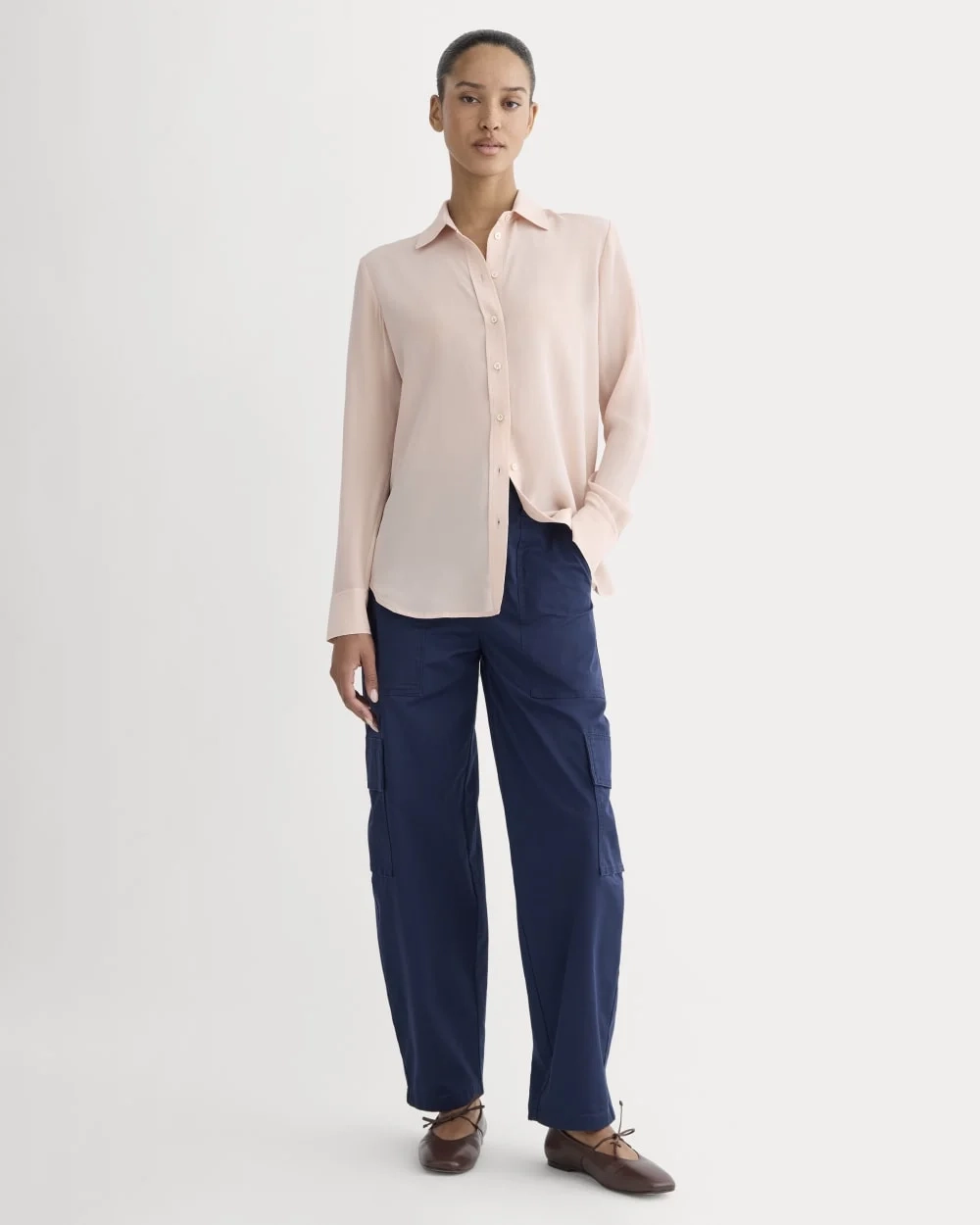 The Must-Have Shirt in Washable Silk | Soft Rose (3)