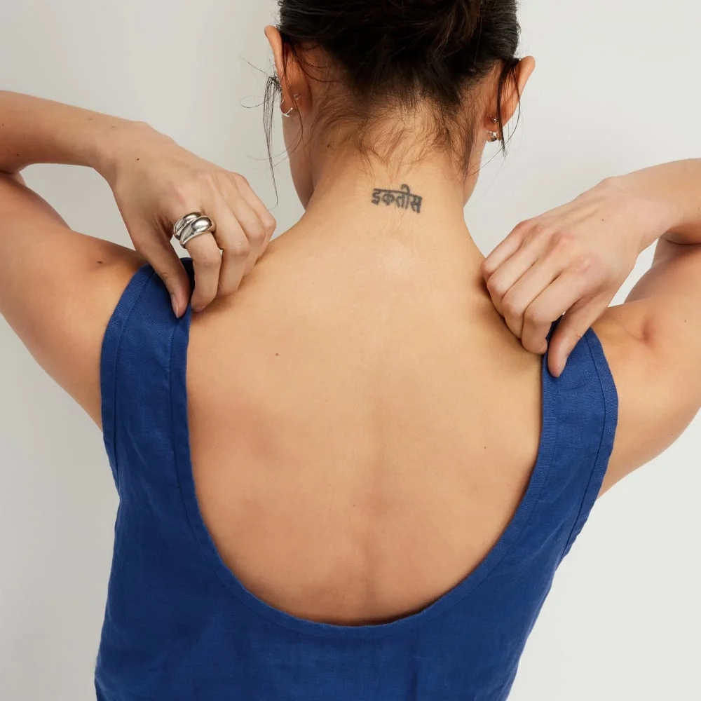 The Scoop Tank in Linen | Mazarine Blue (4)