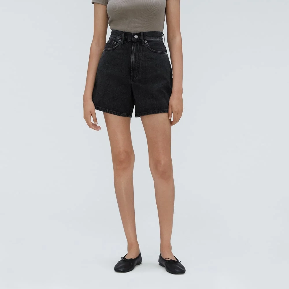 The A-Line Denim Short | Storm Black (4)