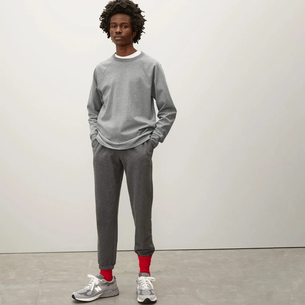 The Premium-Weight Long-Sleeve Crew | Uniform | Mid Heathered Grey (3)