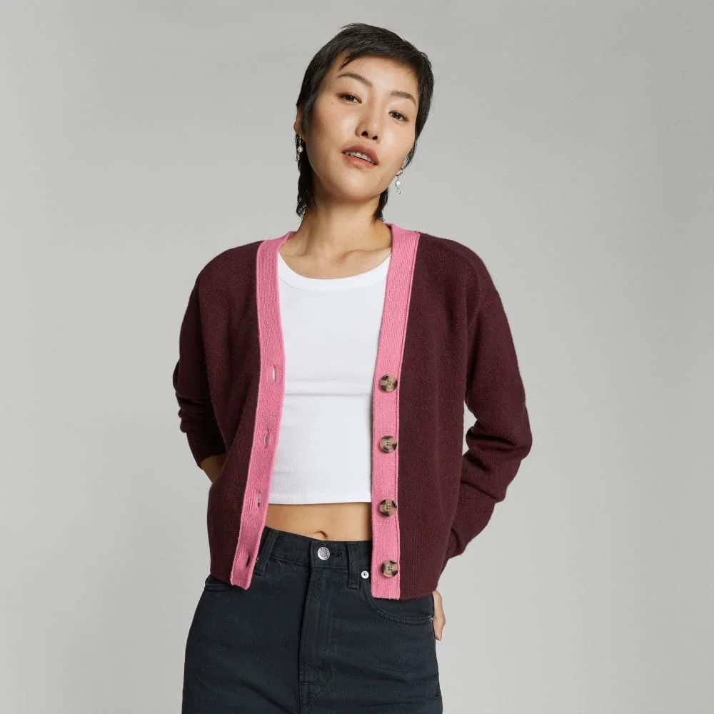 The Cashmere Cardigan | Tawny Port / Bubblegum (3)