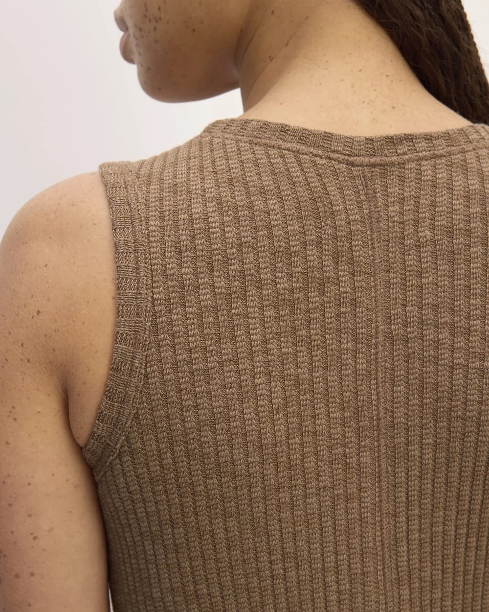 The Rib-Knit A-Line Tank Dress | Carob Brown (4)