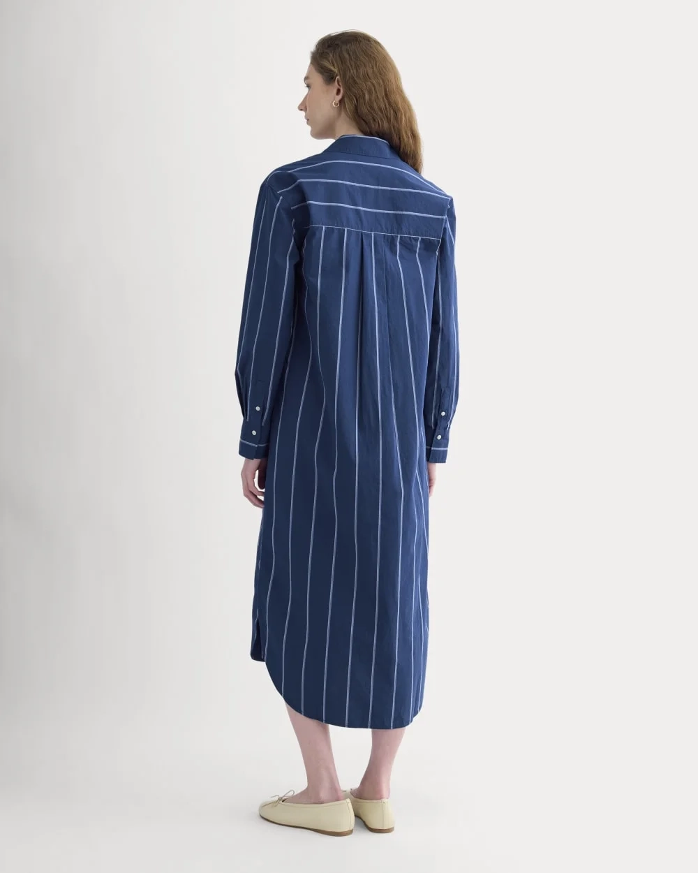 Midi Shirtdress in Ultrasoft Cotton | Estate Blue/Open Air/White (4)