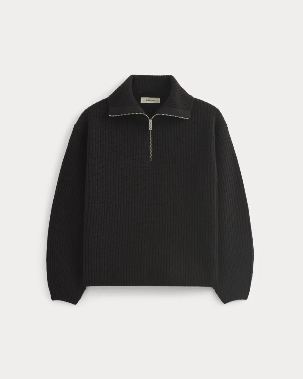 The Half-Zip Sweater in Luxe Merino | Black (3)