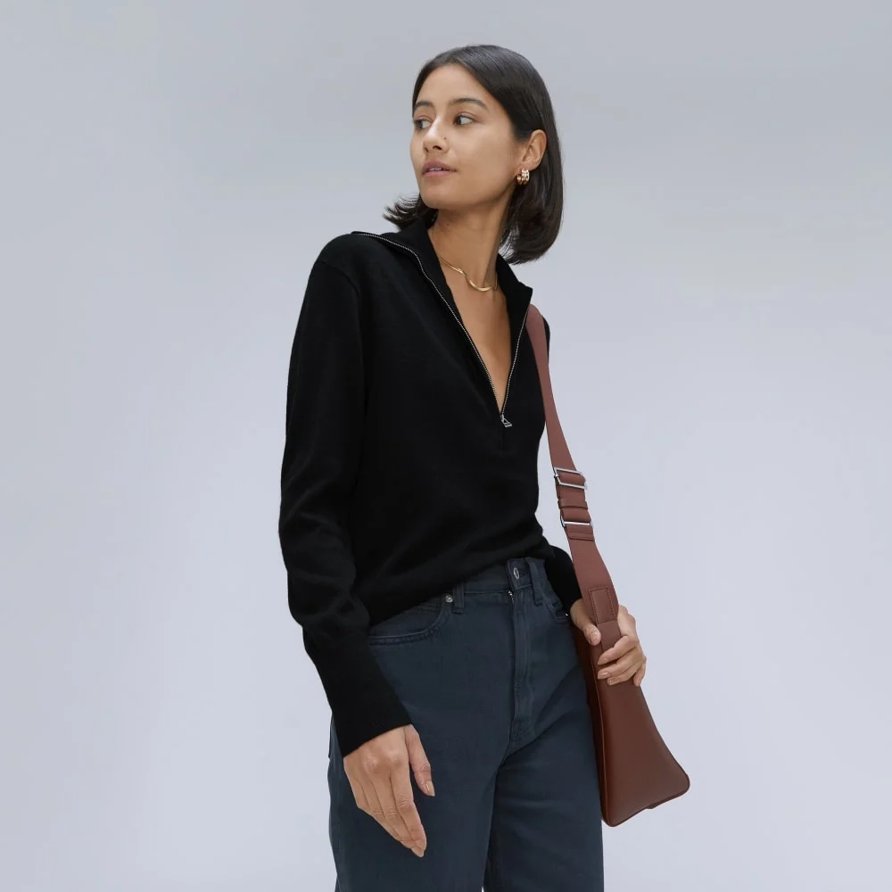 The Luxe Merino Half-Zip Sweater | Black (3)