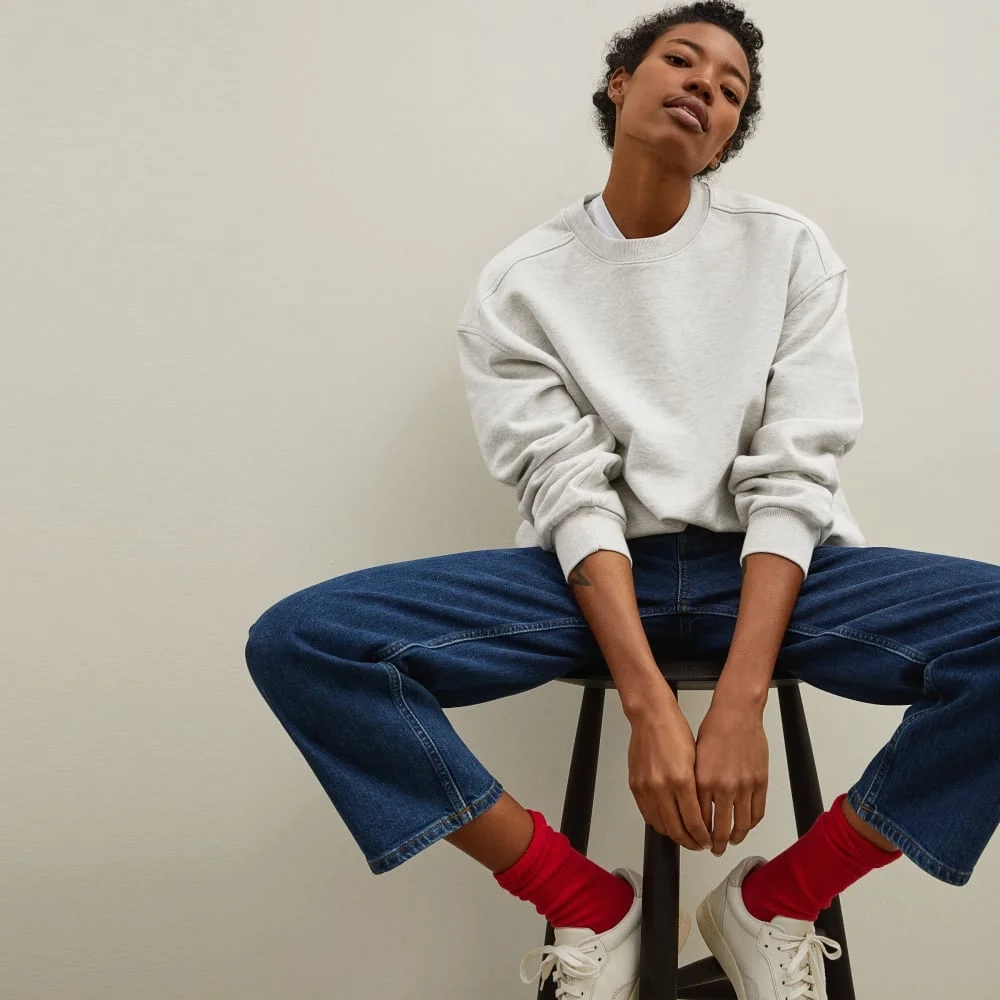 The Track Oversized Crew | Light Heather Grey (3)